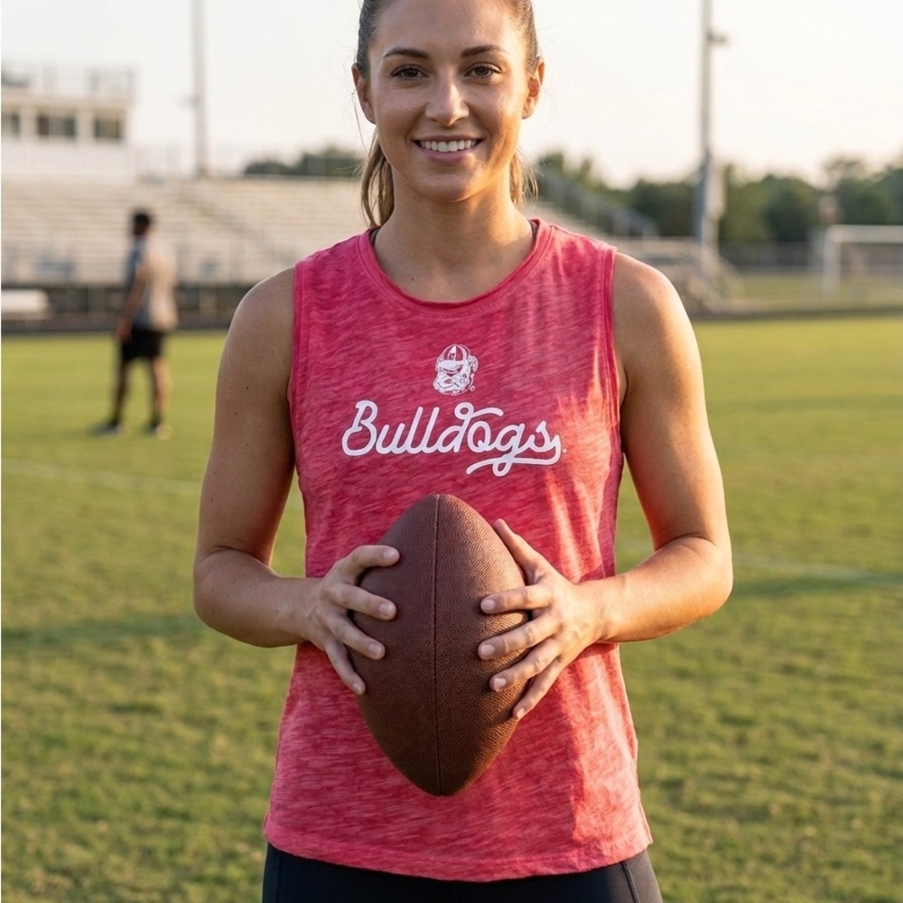 Red Georgia Bulldogs Graphic Adult Red Tank Top Size Medium 8/10 LETS GO DAWGS!